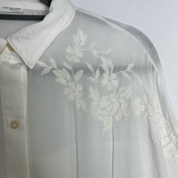 Zara lace embroidery semi sheer boho oversized blouse - Picture 9 of 10